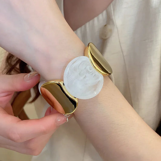 Acrylic Round Splicing Elastic Rope Women's Bracelet