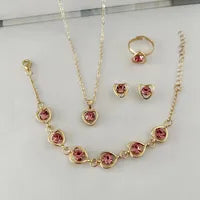 Simple Style IG Style Heart Shape Alloy Inlay Rhinestones Women's Cable Chain Jewelry Set