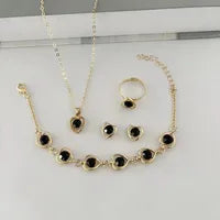 Simple Style IG Style Heart Shape Alloy Inlay Rhinestones Women's Cable Chain Jewelry Set