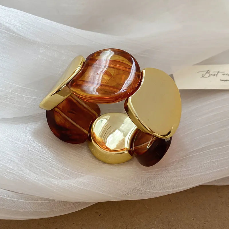 Acrylic Round Splicing Elastic Rope Women's Bracelet